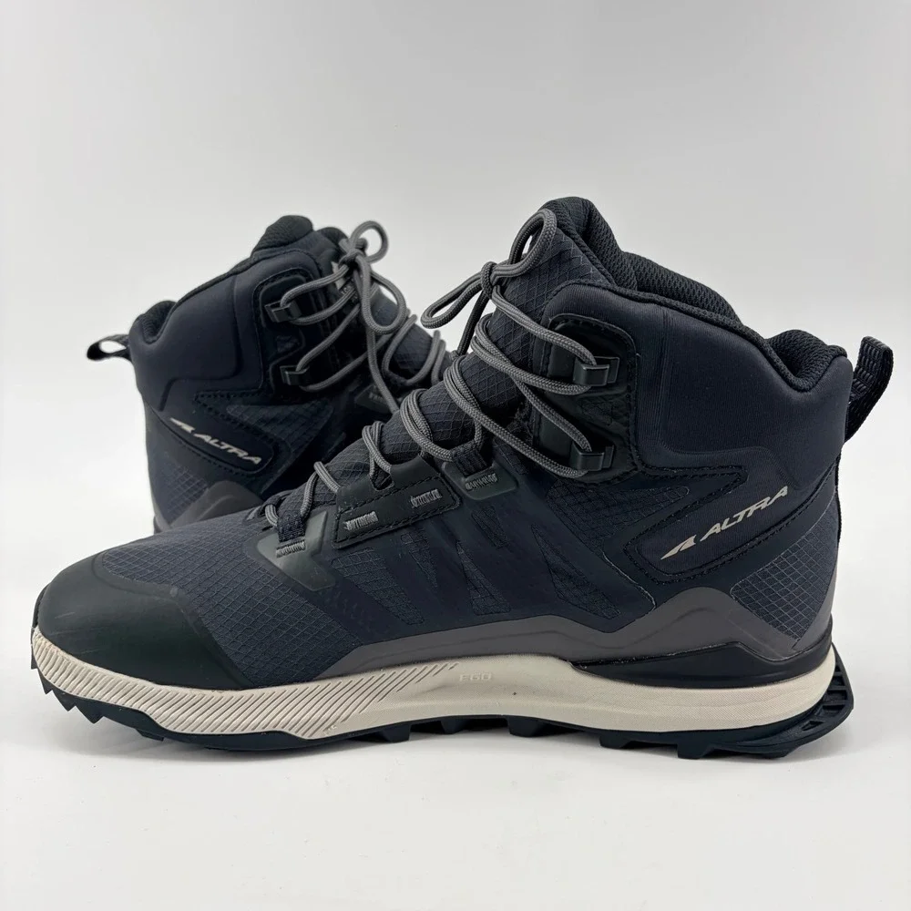 Altra Lone Peak ALL-WTHR Mid 2 Hiking Boots Mens 10.5 Black Gray Trail Shoes